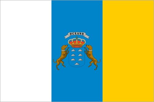 Die offizielle Flagge der Kanarischen Inseln